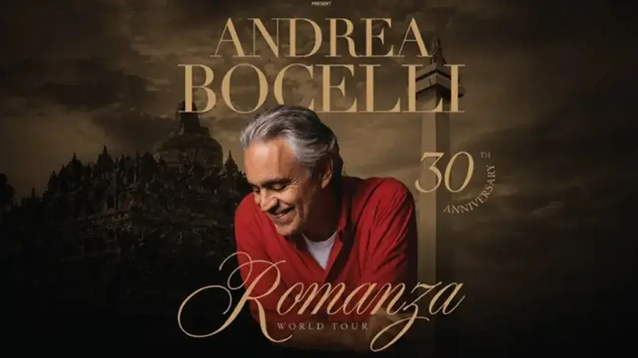 Andrea Bocelli di Borobudur Bawa Misi Damai 100 Ribu Sepatu